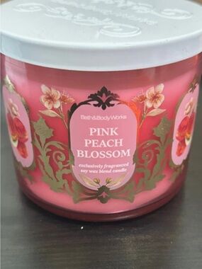 Bath & Body Works Pink Peach Blossom Decorative Candle Jar